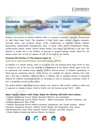 Diabetes Monitoring Devices Market Trends, Growth And Future Outlook By 2025