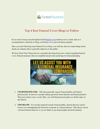 Top 4 Best Funeral Cover Blogs to Follow