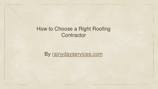 How to Choose a Right Roofing Contractor