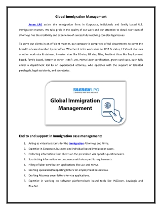 Global Immigration Management