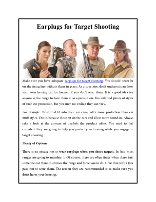 Earplugs for Target Shooting