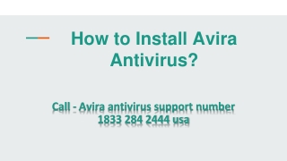 Avira Antivirus Technical 1833 284 2444 Support Number USA