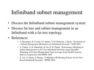 Infiniband subnet management