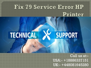 Steps to Fix 79 Service Error HP Printer