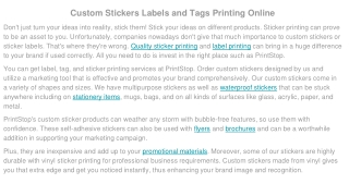 Sticker Printing