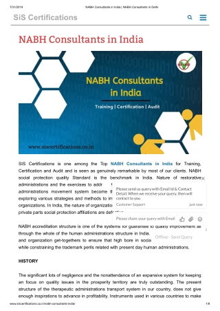 Who is best NABH Consultants in India for Training, Certification & Audit ?