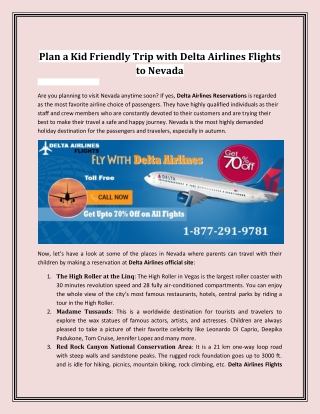 Plan a Kid Friendly Trip with Delta Airlines Flights to Nevada