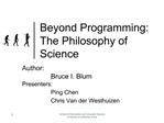 Beyond Programming: The Philosophy of Science