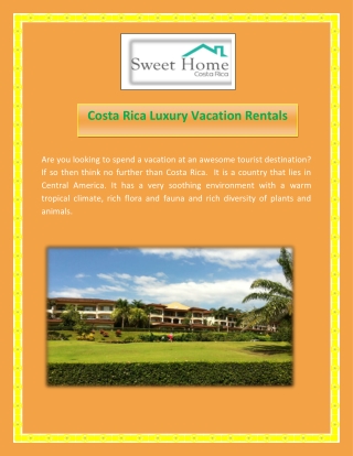 Costa Rica luxury vacation rentals