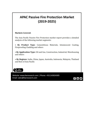 APAC Passive Fire Protection Market (2019-2025)