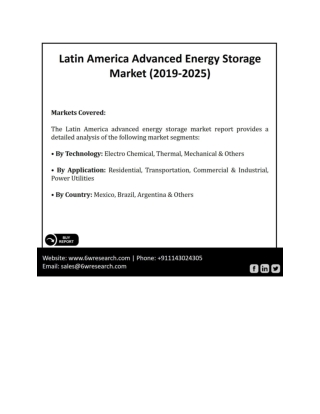 Latin America Advanced Energy Storage Market (2019-2025)
