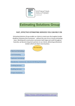 Estimating Solutions Group