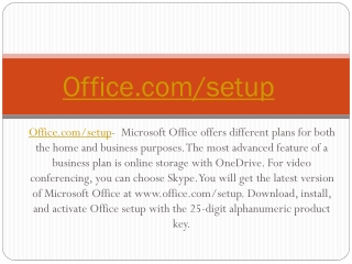 OFFICE.COM/SETUP - INSTALL OFFICE SETUP