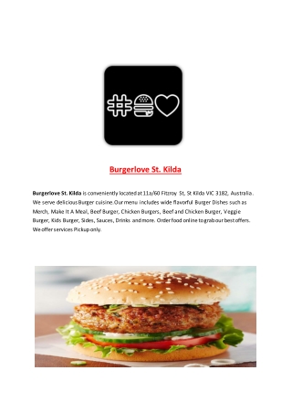 15% Off - #burgerlove St. Kilda-St Kilda - Order Food Online