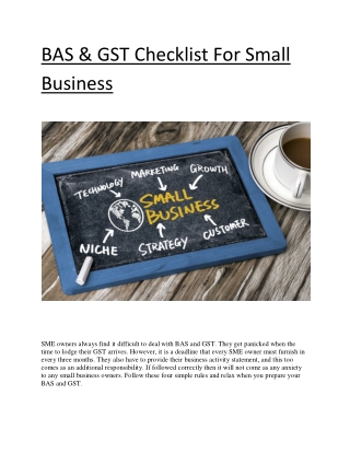 BAS & GST Checklist For Small business