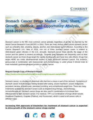 Stomach Cancer Drugs Market Research Report to Design a Cohesive and Predictive Business Strategy 2026