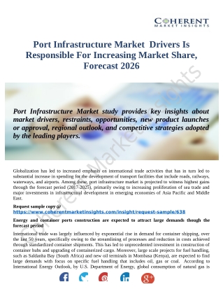 Port Infrastructure Market Intelligence Report Offers Growth Prospects 2018-2026