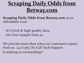Scraping Daily Odds from Betway.com