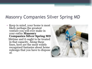 Masonry Specialists Silver Spring MD