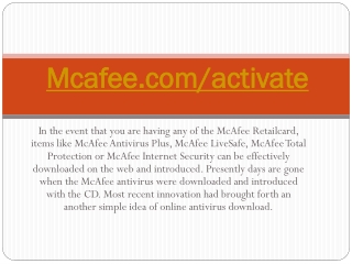 McAfee.com/Activate - Enter your 25-digit activation