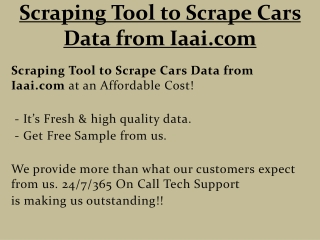 Scraping Tool to Scrape Cars Data from Iaai.com