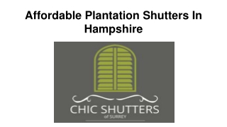 Affordable Plantation Shutters In Hampshire