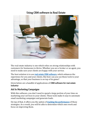 Using CRM Software In Real Estate