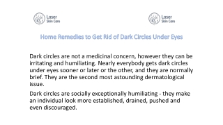 Home Remedies to Get Rid of Dark Circles Under Eyes