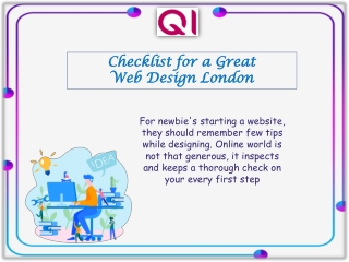 Checklist for a great web design london