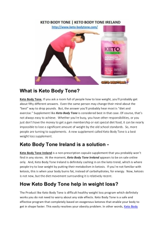 Keto Body Tone | Keto Body Tone Ireland