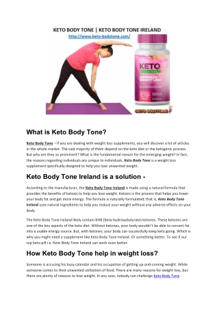 Keto Body Tone | Keto Body Tone Ireland