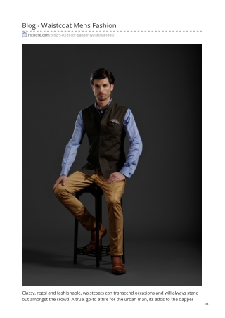 5 Rules of Putting Together a Dapper Waistcoat Look - Rathore.com