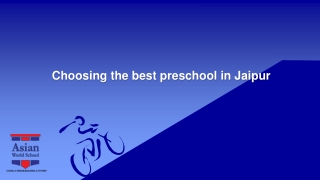 Choosing the best preschool in Jaipur