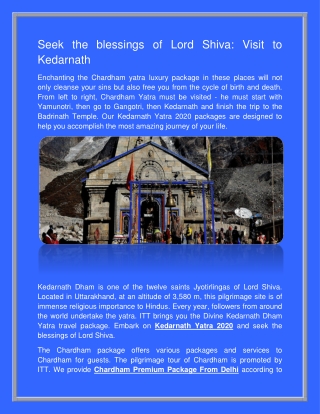 Seek the blessings of Lord Shiva: Visit to Kedarnath
