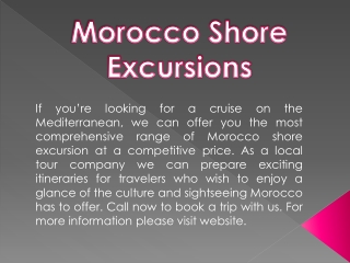 Best Morocco Shore Excursions with Pure Morocco