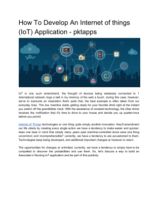 How To Develop An Internet of things (IoT) Application - pktapps