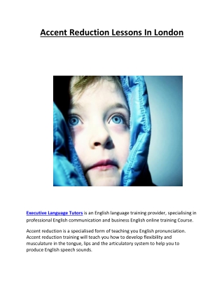 Accent Reduction Lessons In London