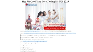 Học phí cao đẳng Điều Dưỡng Hà Nội 2019