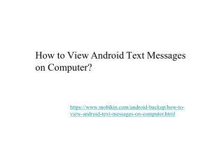 How to View Android Text Messages on Computer?