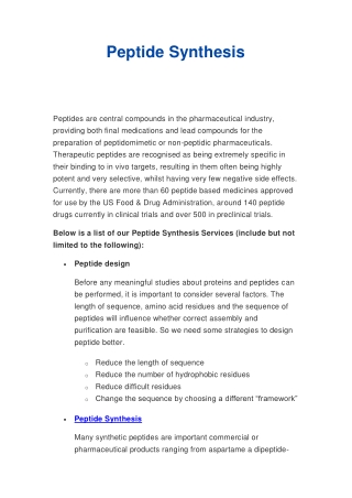 peptide synthesis