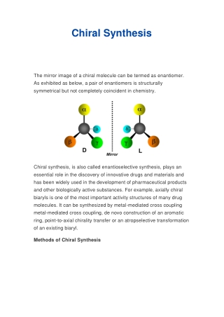 Chiral Synthesis
