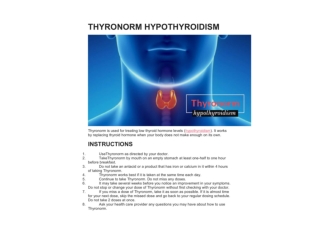 Thyronorm hypothyroidism