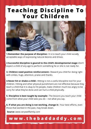 Teaching Discipline To Your Children