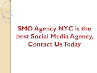 SMO Agency NYC is the best Social Media Agency - Contact Us Today