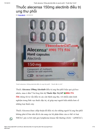 Thuoc alecensa 150mg alectinib - Thuoc dac tri 247