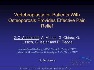 Vertebroplasty for Patients With Osteoporosis Provides Effective Pain Relief