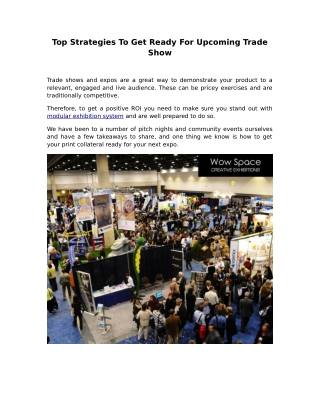 Top Strategies To Get Ready For Upcoming Trade Show