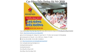 Cao đẳng Điều Dưỡng Hà Nội 2019