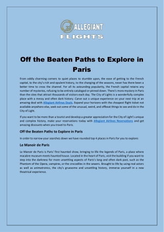 Off the Beaten Paths to Explore in Paris