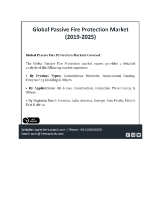 Global Passive Fire Protection Market (2019-2025)
